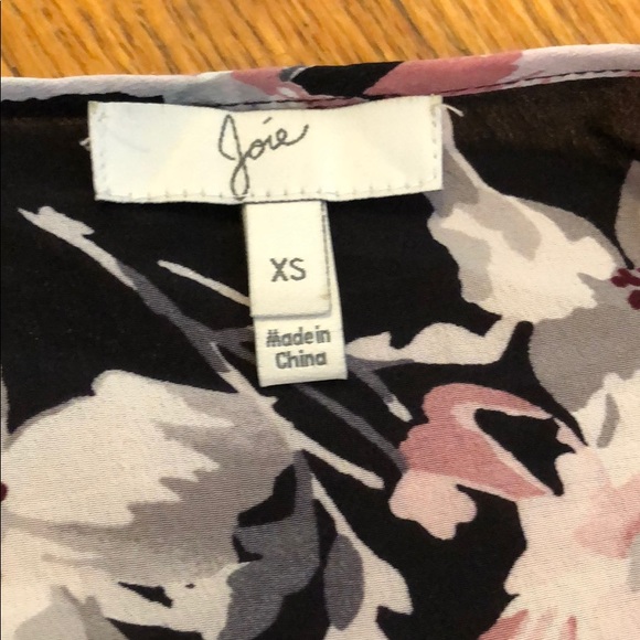 Joie Floral V-Neck Silk Blouse - Picture 3 of 4